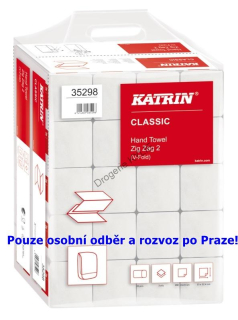 Papírové ručníky Z-Z 2vr. Katrin Classic bílé v tašce, 4.000 ks